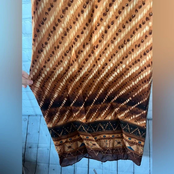 Coldwater Creek orange & brown cheetah print dress size S - Picture 7 of 10